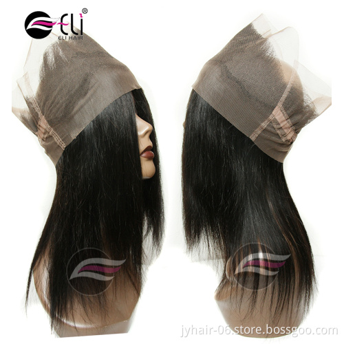 Wholesale Pre Plucked Silky Straight Silk Base Round 360 Lace Frontal With Brazilian Peruvian Virgin Human Hair Bundles